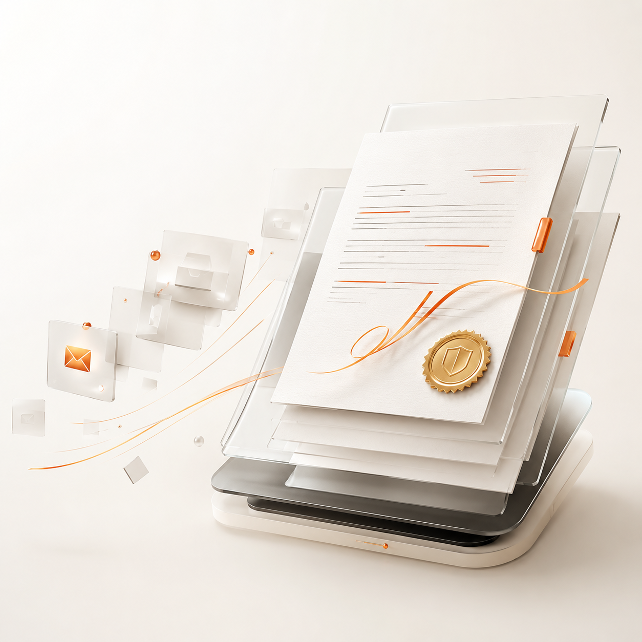 A visual journey from agreement inbox to reviewed, signed and sealed document